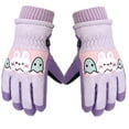 thumbnail image 5 of SERTG Boys Girls Snow Gloves Cute Cartoon Non-Slip Thickened Warmth Winter Waterproof Kids Skiing Sports Gloves for Children 4-7 Years(Purple,One Size), 5 of 9