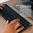 thumbnail image 3 of JLab Epic Mechanical Teclado, Negro, Teclas Iluminadas Completamente Profundas, USB-C/Bluetooth, Recargable, Windows/Mac/iOS, 3 of 5