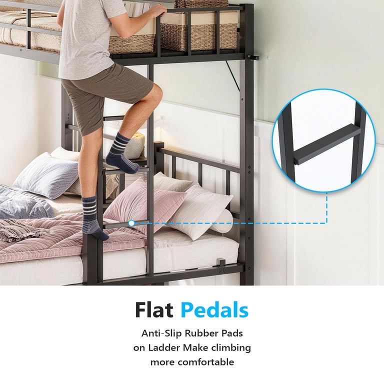 Ktaxon Metal Twin Triple Bunk Bed, Twin over Twin over Twin XL Bed