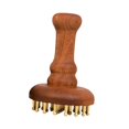thumbnail image 2 of Peine de masaje de madera, cepillo , cepillo para el cabello, profesional de viaje con pasadores de latón, cabezal para masaje del cuero, 2 of 9