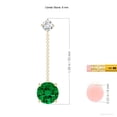 thumbnail image 2 of ANGARA Lab Grown 3.5 Ct Yard Chain Emerald and Diamond Drop Earrings for Women in 14K Yellow Gold (Size-8mm) | May Birthstone, Anniversary, Jewelry Gift for Women | Lab-Grown Emerald Earrings, 2 of 6