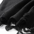 thumbnail image 6 of Men's Crew Neck Sweater Distressed Distressed Ripped Hole Long Sleeve Streetwear Button Knit Sweater Pullover Tops (M, Black), 6 of 8