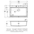 thumbnail image 2 of 33"×22"×9.65" Rectangular Quartz Kitchen Sink - White Granite Composite Top - mount Kitchen Workstation Sink., 2 of 8
