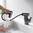 thumbnail image 3 of Pull Out Bathroom Shower Basin Faucet Cold Hot Mixer Tap Handheld Sprayer, 3 of 12