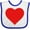 White and Royal, variant on Inktastic Red Heart Boys or Girls Baby Bib