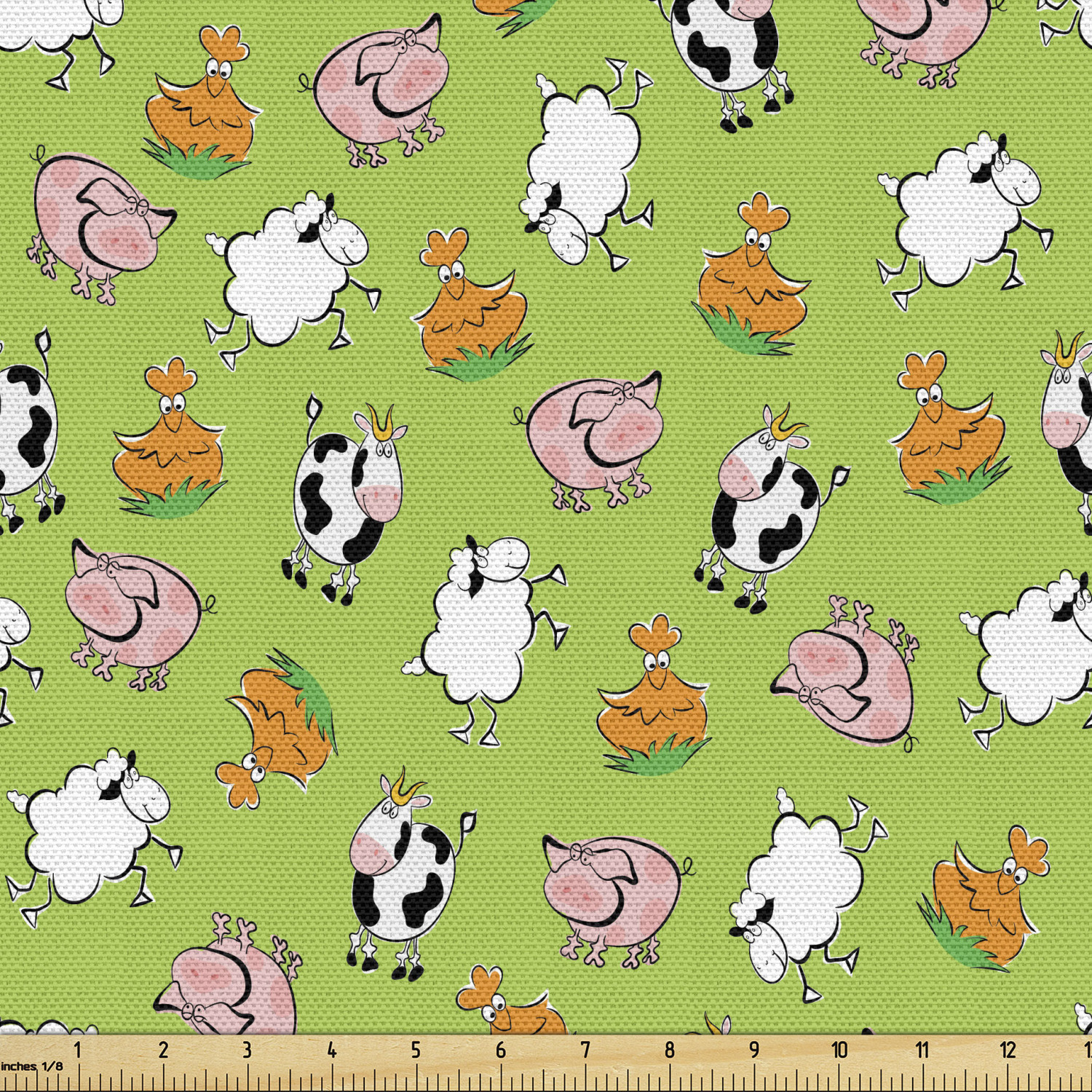 Green Rooster Print-Medium Upholstery Fabric-Fabric By the Yard-Bedding-Window Treatments-Cushions-Custom Pillows