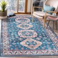 thumbnail image 2 of HOMERRY 5' x 7' Area Rug for Living Room Oriental Area Rug Medallion Indoor Area Rug Washable Boho Carpet for Living Room Bedroom, Teal, 2 of 6