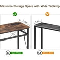 thumbnail image 2 of VECELO Console Table with Power Outlet & USB Port, 39.4" Narrow Sofa Table with Charging Station, Industrial Entryway Table for Living Room, Hallway, Foyer, Bedroom, Brown, 2 of 6