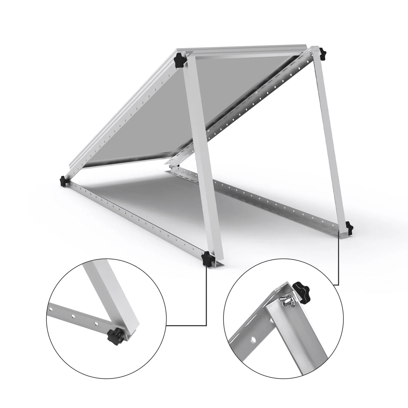 Werchtay 114 cm Silver Monocrystalline Anti-Slip Solar Panel Mounting Brackets, 4 Pack