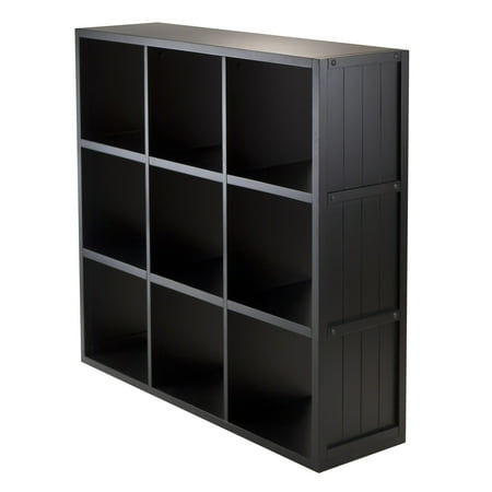 Winsome Wood Timothy 3x3 Storage Cube Shelf, Black Finish