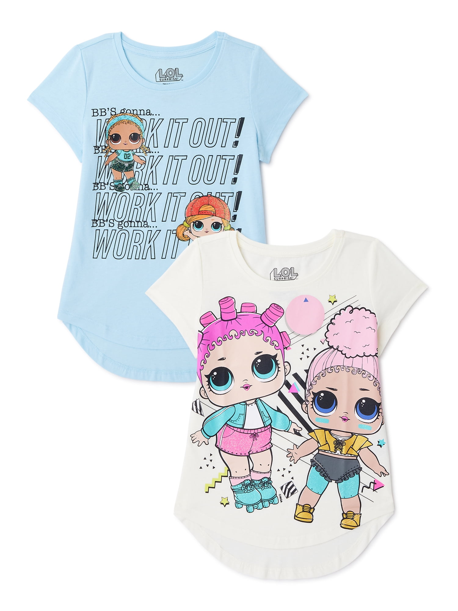 Buy L.O.L. Surprise! Girls Glitter Graphic T-Shirts, 2-Pack, Sizes 4-18  Online in Nigeria. 229536157