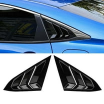 NINTE Rear Side Window Louvers Vent Cover for 2016-2021 10th Honda Civic Sedan Air Vent Scoop Gloss Black