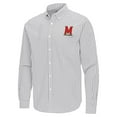thumbnail image 2 of Men's Antigua Gray Maryland Terrapins Ellis Woven Tri-Blend Long Sleeve Button-Down Shirt, 2 of 3