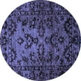 thumbnail image 1 of Ahgly Company Indoor Round Abstract Blue Modern Area Rugs, 3' Round, 1 of 4