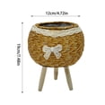 thumbnail image 3 of XQWJWLA Rattan Planter with Wooden Legs, Woven Plant Pot with Stands, Rustic Flower Pot for Home Office Table Desk Patio Decor(#A), 3 of 5