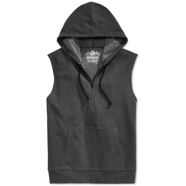 Sudadera con capucha para hombre American Rag Fleece FZ gris extragrande