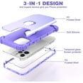 thumbnail image 5 of Allytech iPhone 12 Pro Max 6.7" Case with Screen Protector, Rugged Hybrid Protection Absorption 3 in 1 Silicone Rubber with Hard PC Phone Case Cover for Apple iPhone 12 Pro Max 6.7", Purple Painting, 5 of 7