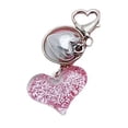 thumbnail image 6 of Eye Catching Keyring Colorful Love Heart Key Pendant Keychain Elegant Phone Charm Jewelry Handmade Gift for Friend, 6 of 9