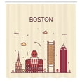 thumbnail image 3 of Ambesonne Boston Shower Curtain, Minimalist Buildings, 69"Wx70"L, Multicolor, 3 of 3