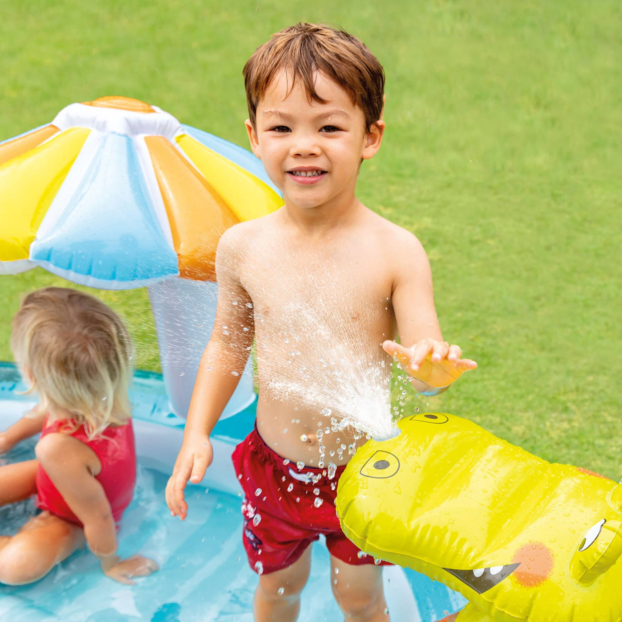 Intex Gator Outdoor Inflatable Kiddie Pool Water Play Center (3 Pack)