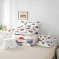 thumbnail image 5 of Homewish Kawaii Cherry Blossoms Bedding Comforter Set 7pcs, Cartoon Cherry Bowknot Queen Bedding Sets, Cute Stars Print Reversible Queen Sheet Sets, Ultra Soft Bedroom Decor, 5 of 7