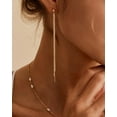 thumbnail image 5 of Dangle Earrings for Women- 14K Gold Plated Butterfly Heart Star Hoop Chain Tassel Design Long Dangle Earrings, 5 of 5