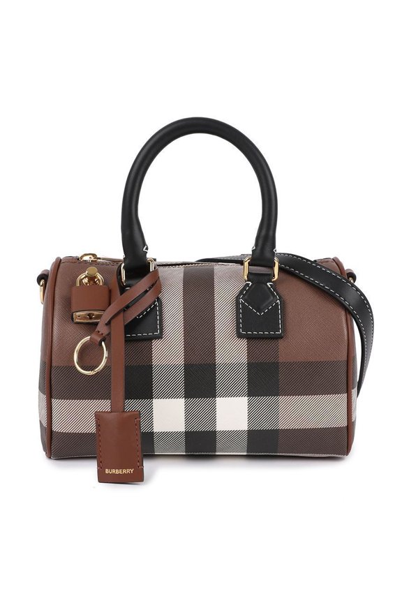 Pre-Owned Mini Check Bowling Bag