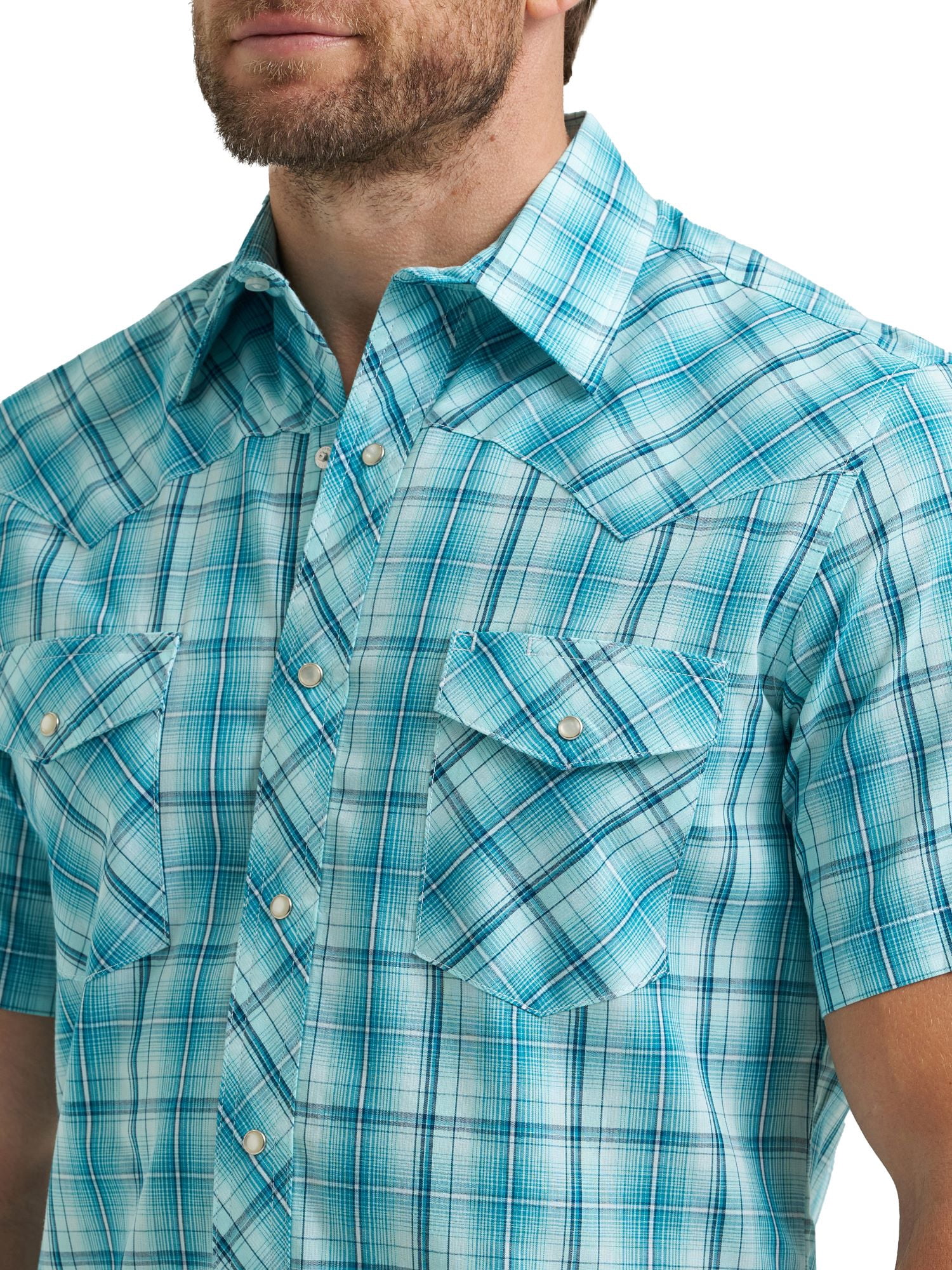 Wrangler® Men's and Big Men's Regular Fit Short Sleeve Western Shirt, Sizes S-5XL