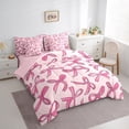 thumbnail image 4 of Manfei Cartoon Bow Tie 7-Piece Twin Bedding Sets,Cute Bowknot Ribbon Bedding Comforter Set,Girl Pink Sheet Sets For Teens,Luxury Bedroom Decor Reversible, 4 of 9