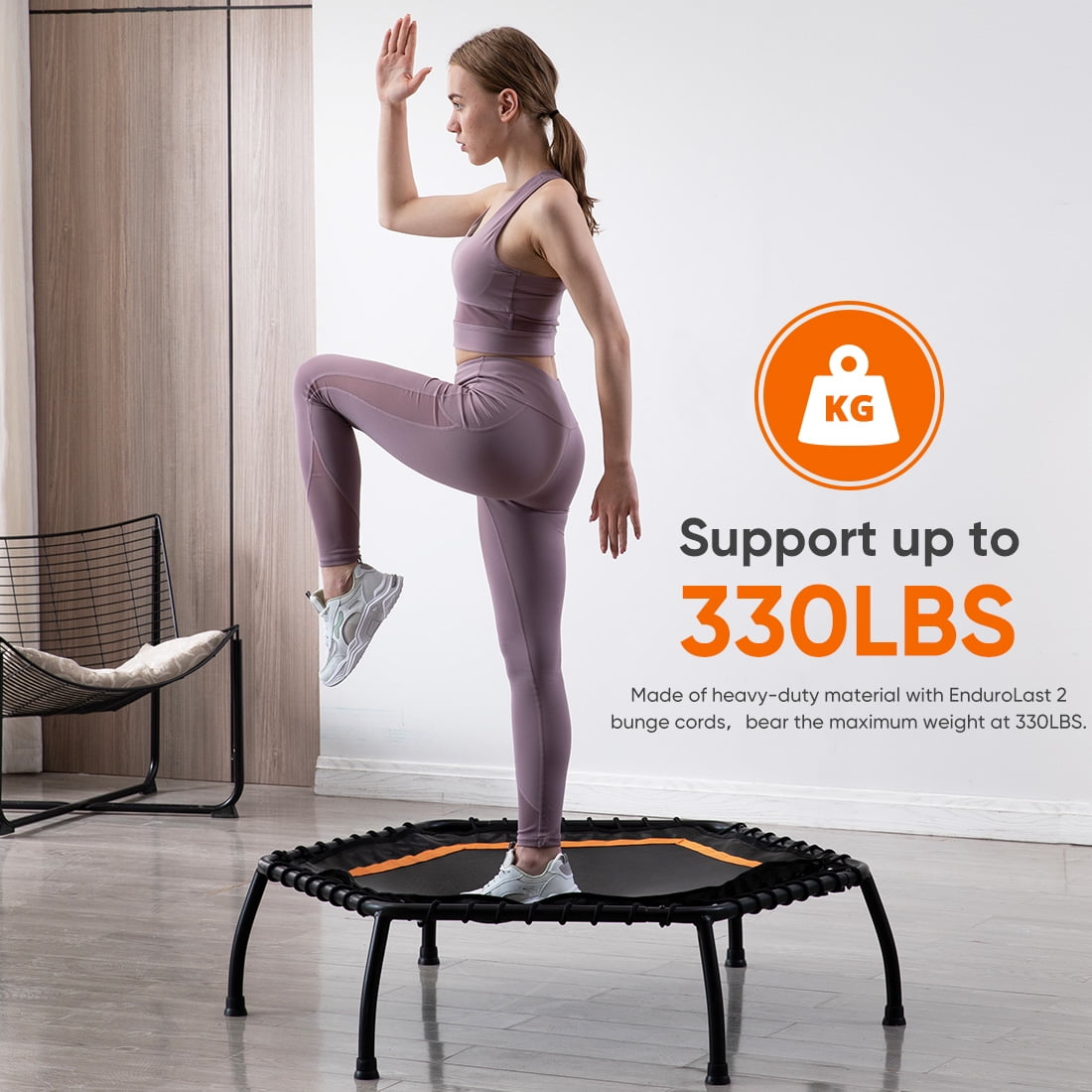 Zupapa silent mini online fitness trampoline