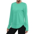 thumbnail image 2 of Besolor Women's Workout Tops Crewneck Long Sleeve Quick Dry UPF 50+ Sun Protection Shirts for Hiking Running, 2 of 8