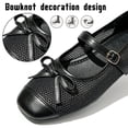 thumbnail image 3 of CHICVOMEY Women’s Mesh Mary Jane Ballet Flats Bow Knot Square Toe Soft Sole Shoes Breathable Slip On Flats with Adjustable Buckle Strap for Casual Office Summer Daily Wear, 3 of 7