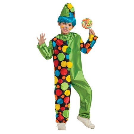 Boys Clown Costume Halloween Sensations Jumpsuit & Hat  - Size - Small 6