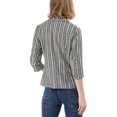 thumbnail image 4 of MODA NOVA Juniors Striped 3/4 Sleeves Open Front Blazer, 4 of 7