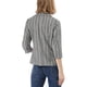 thumbnail image 3 of Blazer a rayas para mujer INSPIRE CHIC de 3/4 de mangas, casual, de frente abierto y con solapa muesca, 2XL, gris oscuro, 3 of 7