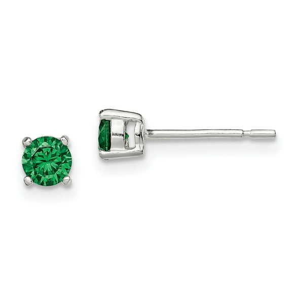 Primal Silver Sterling Silver Green Glass Post Earrings
