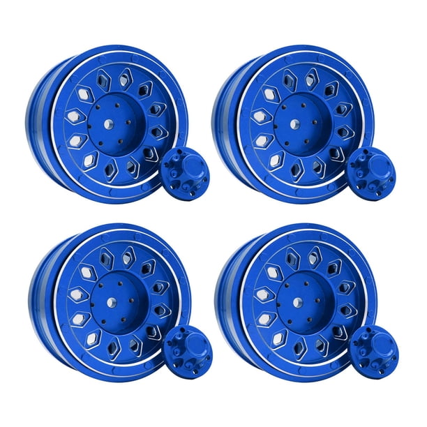 4 Uds cubo de rueda de aleación de aluminio para AXIAL SCX6 escala 1:6 piezas de mejora de coche azul perfke cubo de rueda rc