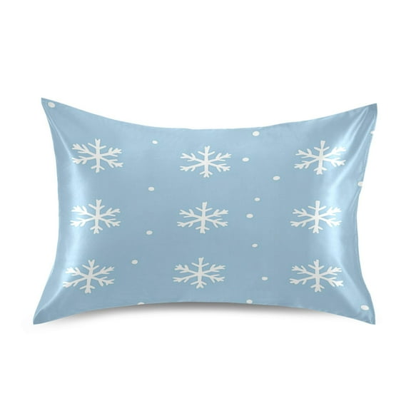 Snowflakes Pattern Luxury Silky Soft Pillowcase Standard Size Wrinkle Resistant Envelope Closure 20x26in