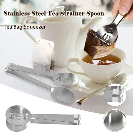 

Gbifzutdjp office Supplies Steeper Bag Tea Tea Steel Spoon Stainless Squeezer tong Long Strainer Kitchen，Dining & Bar