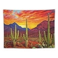 thumbnail image 5 of SHERONV Mountain Tapestry Desert Cactus Tapestry Sunset Clouds Tapestry Psychedelic Tropical Plants Wall Tapestry Nature Scenery Tapestry Wall Hanging for Bedroom Decor 40x60inch, 5 of 6
