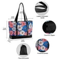 thumbnail image 2 of FORMRS Canvas Laptop Tote Bag for Women with 15.6" Computer Compartments Shoulder Handbag, Pink Flowers Pattern, 2 of 7