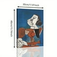 thumbnail image 3 of 1pc Pablo Picasso Cubist Abstract Landscape Canvas Wall Art - 12x18 Inch Framed Modern Art Print with Vibrant Blue, Orange, Black & White Geometric Design, 3 of 8