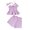 Purple, variant on AJTQTH Summer Cute 2PC Set for Girls Toddler Baby Bowties Halter Ruffled Camisole Crop Top Solid Color Tees Elastic-Waisted Shorts for Casual Home Sleep Pink 18 Months