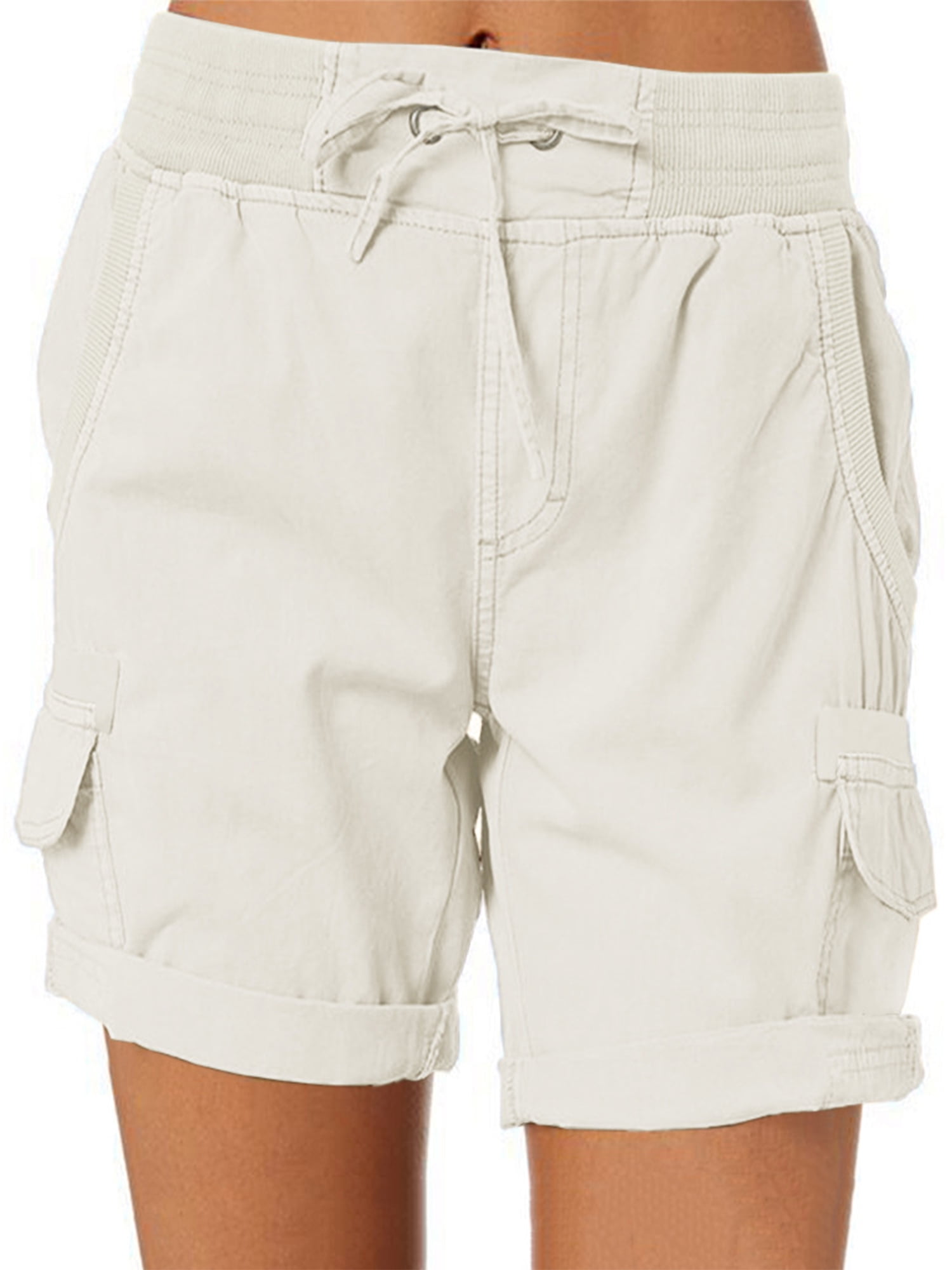 Mens Linen Shorts Cotton Summer Slim Fit  Draw String Beach Holiday 