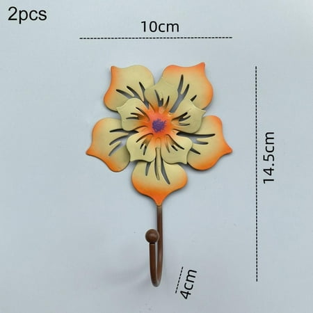 

2pcs Decorative Wall Mounted Flower Hooks Hanging Home Decor Art