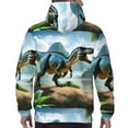 thumbnail image 7 of Fotbe Men's Hoodie with Lake Forest Dinosaur A Pattern - Kangaroo Pocket Pullover Hooded Sweatshirt, Perfect for Daily Wear, Travel, and Home-4X-Large, 7 of 7