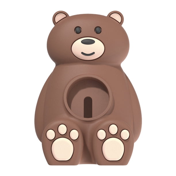 Soporte Del Cargador Lindo Oso Cargador Inalámbrico Cradle Dock Stand para Apple Watch Ultra 49mm (Marrón)