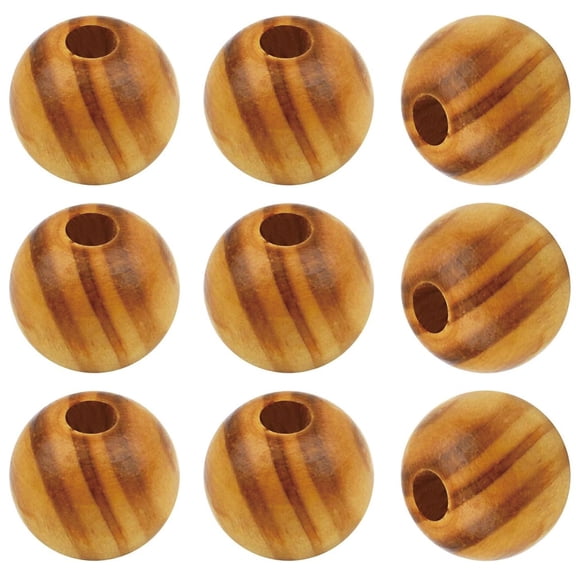 100pcs 14mm Round Natural Wood Macrame Beads - Wooden Loose Craft Spacer Beads for DIY Bracelet Jewelry Making Decoration