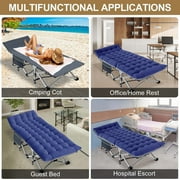 MOPHOTO XXL Oversized 78 Portable Heavy Duty Camping Cot for Adults, Rollaway Guest Bed Sleeping Cot with Mattress, Outdoor Folding Bed with Carry Bag