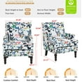 thumbnail image 2 of Aukfa Accent Chair Mid-Century Modern High Back Armchair Lounge for Living Room, Rivet Trim, Butterfly Pattern, 2 of 10